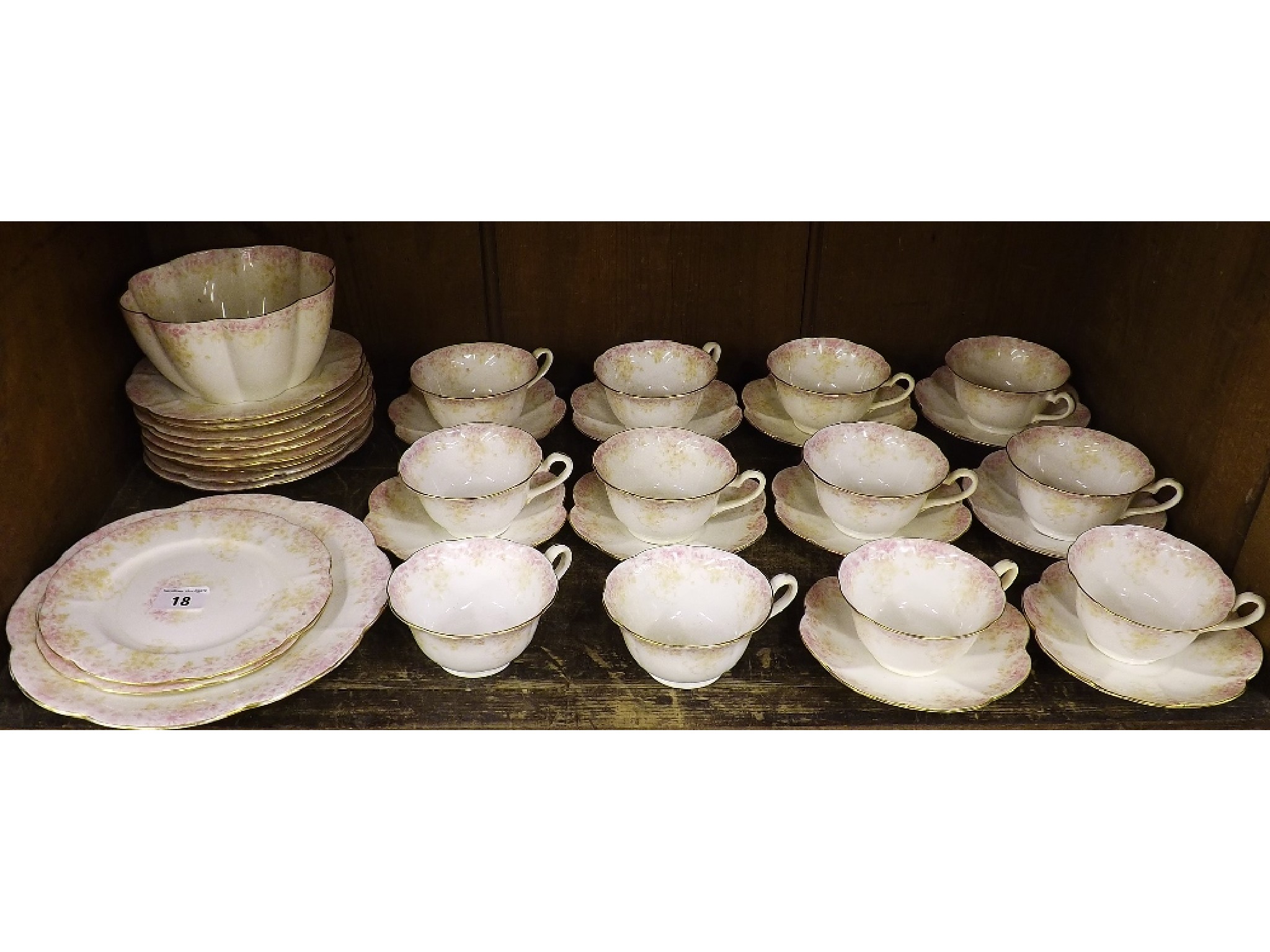 Appraisal: Foley China part tea service comprising teacups saucers plates bowls