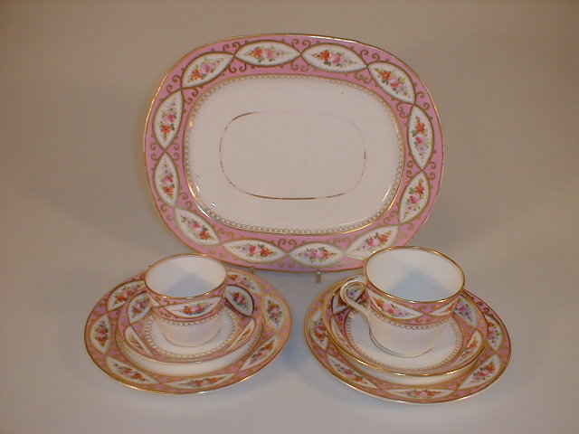 Appraisal: An English porcelain tea service each piece painted with floral