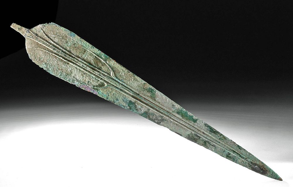 Appraisal: Sizeable Luristan Bronze Spear Blade Originally Listed At Ancient Near