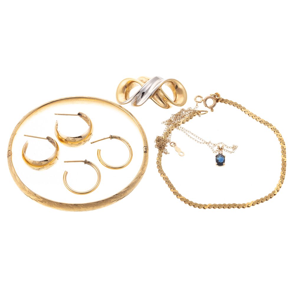 Appraisal: A Collection of K Yellow Gold Jewelry K yellow gold