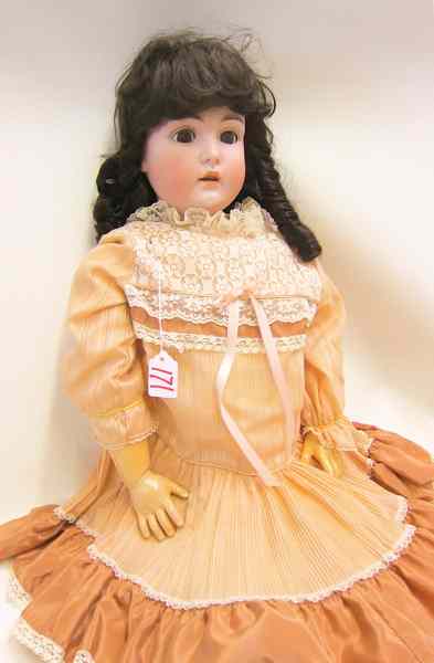 Appraisal: J D KESTNER BISQUE SOCKET HEAD GIRL DOLL with long