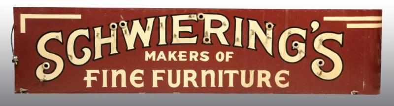 Appraisal: Porcelain Neon Scwiering's Furniture Sign Description Double sided Condition Excellent