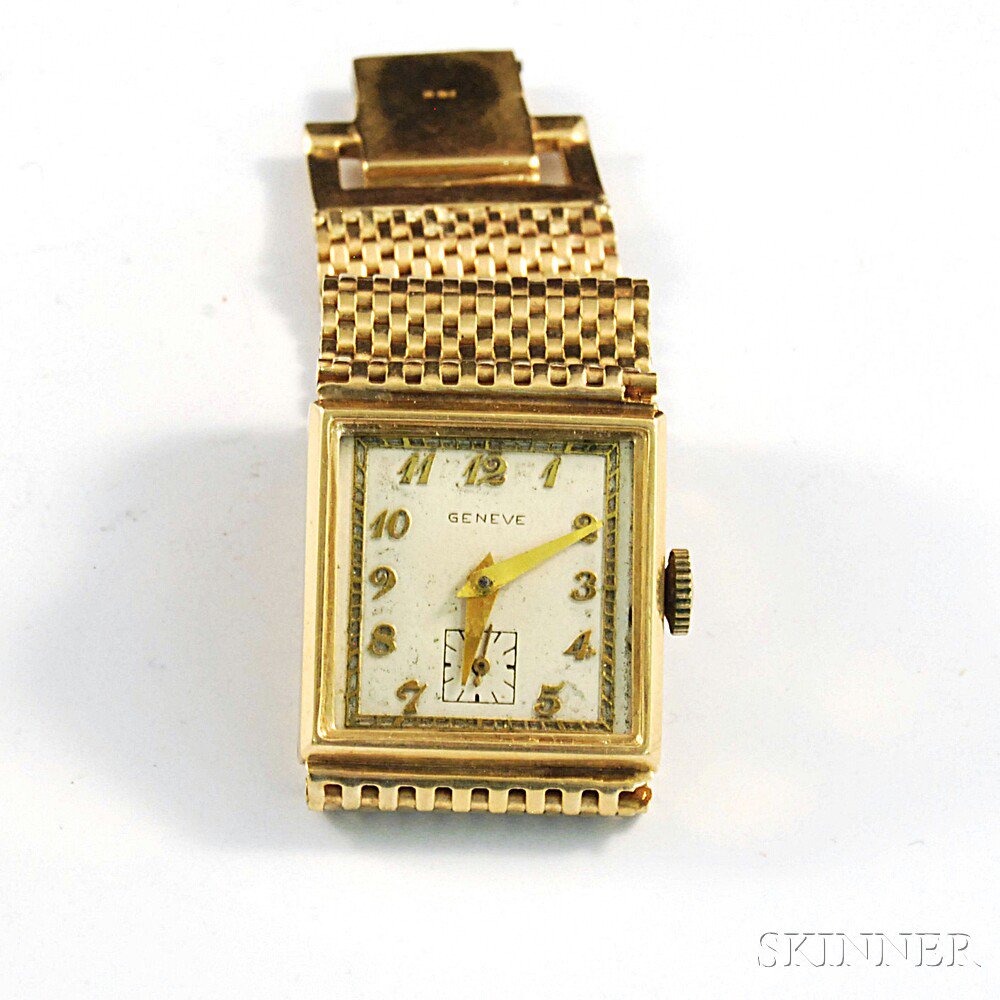 Appraisal: Lady's Geneve kt Gold Bracelet Wristwatch stamped K to inside