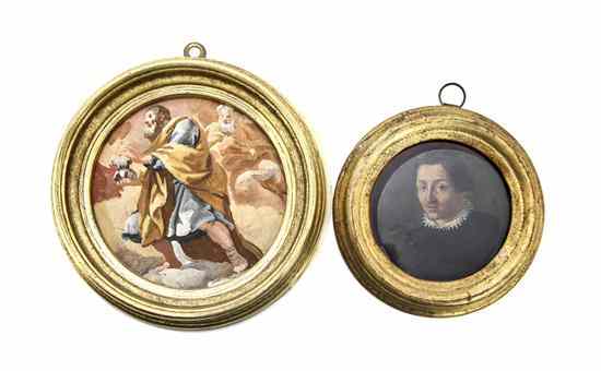 Appraisal: Two Continental Miniatures one depicting a mythological scene the other