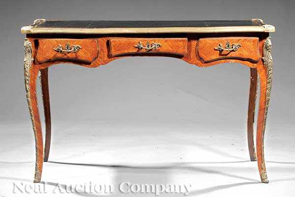 Appraisal: A French Bronze Mounted Parquetry Bureau Plat late th c