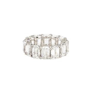 Appraisal: ALL GIA Carat Diamond Emerald Cut Eternity Band carat each