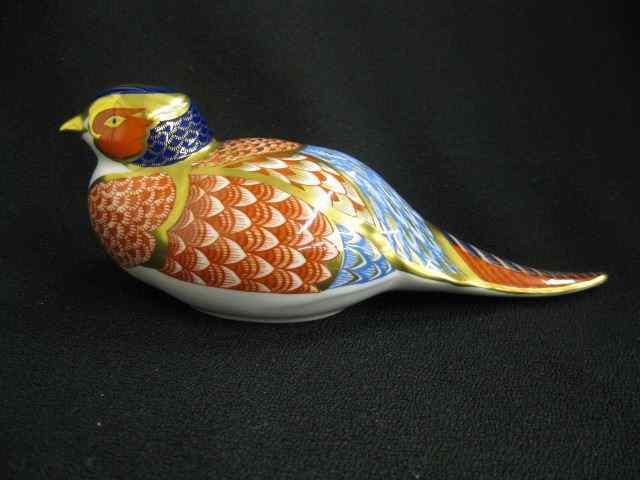 Appraisal: Royal Crown Derby Imari Porcelain BirdFigurine gold trim '' long