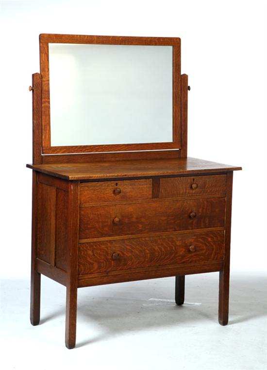 Appraisal: ARTS CRAFTS DRESSER WITH MIRROR Stickley Brothers Quaint Furniture American