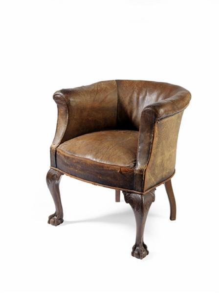 Appraisal: An early th century George II style mahogany and leather