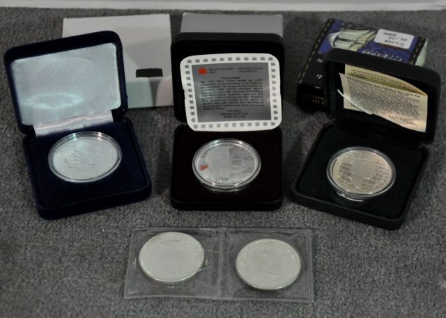 Appraisal: Four Candian Silver DollarsDates include Hudson Bay Company Queen Charlotte