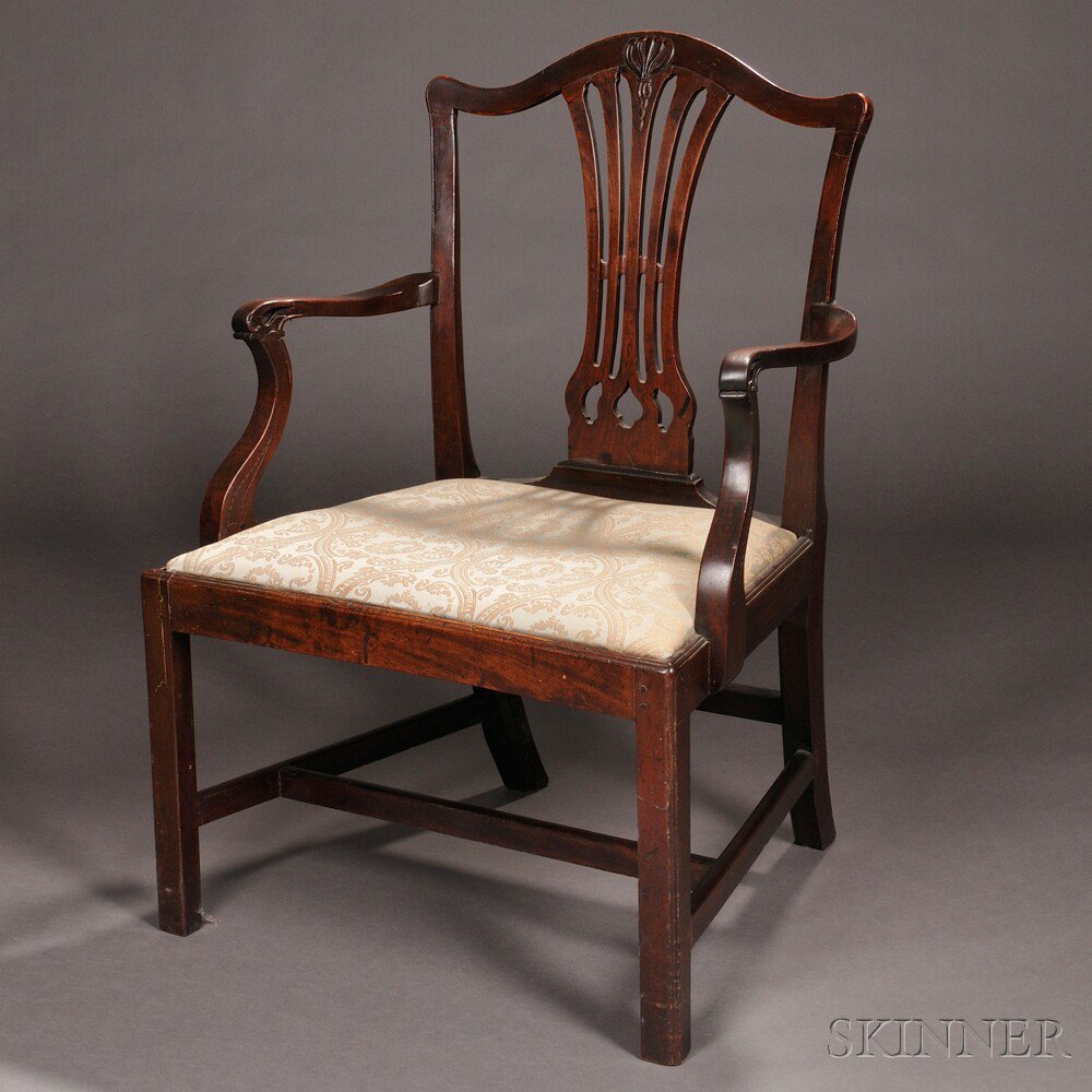 Appraisal: Chippendale Mahogany Armchair England late th century the serpentine crest