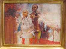 Appraisal: A Russian impressionist oil with two figures signed bottom left