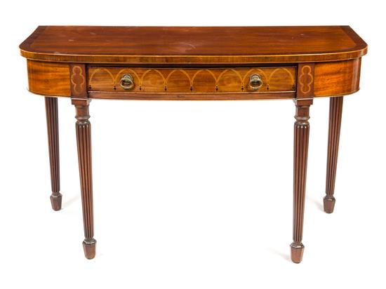 Appraisal: Sale Lot A Sheraton Style Mahogany and Marquetry Console Table