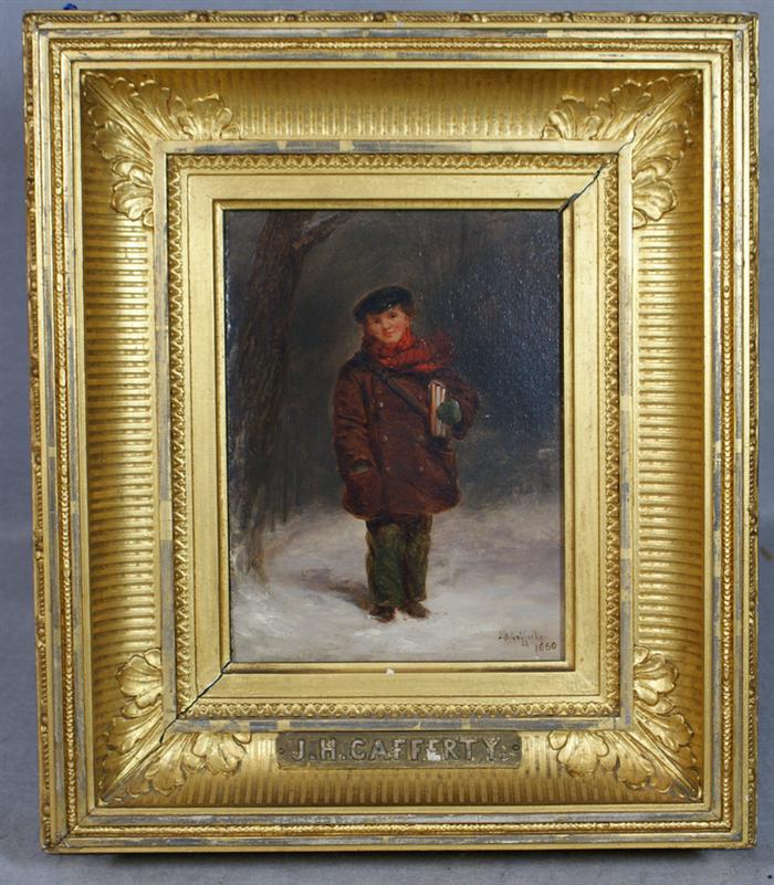 Appraisal: James H Cafferty NA American NY - Schoolboy on Snowy