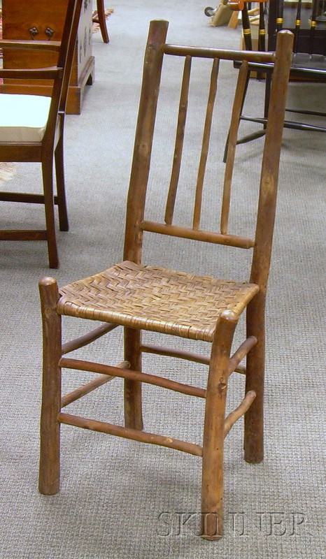 Appraisal: Rustic Old Hickory Type Side Chair with Woven Splint Seat