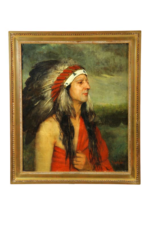 Appraisal: PORTRAIT OF AN AMERICAN INDIAN BY RICHARD CREIFELDS NEW YORK