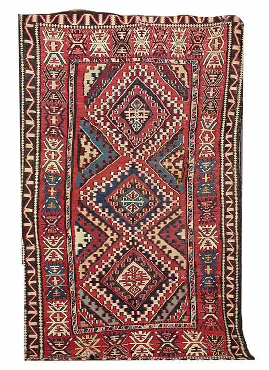 Appraisal: Antique Caucasian carpet circa ' '' x ' Provenance Weston