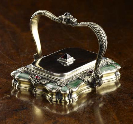 Appraisal: A Louis Philippe silver-gilt paperweight Fossin Fils Paris circa shaped