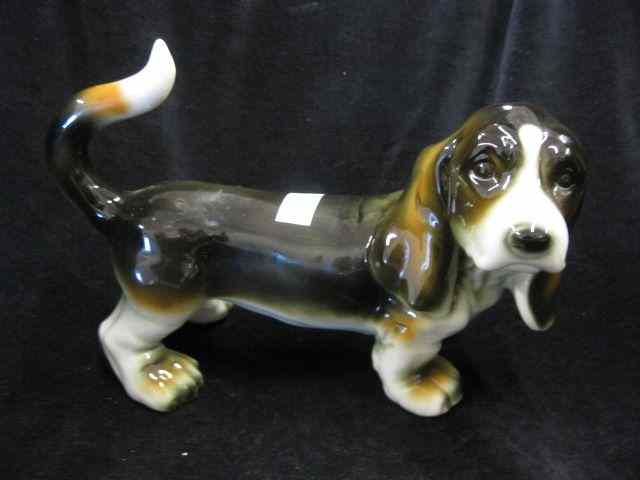 Appraisal: Neundorf German Porcelain Figurine of a Basset Ho '' tall