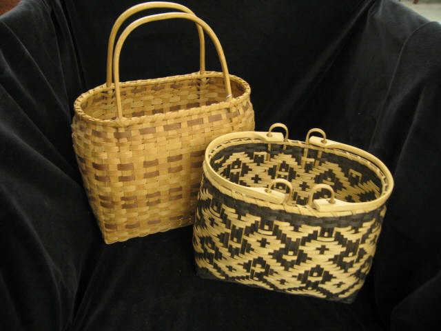 Appraisal: Cherokee River Cane Baskets double handled