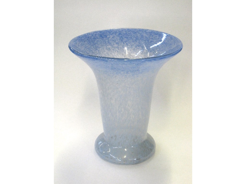 Appraisal: Vasart glass trumpet shaped vase in blue marked to base