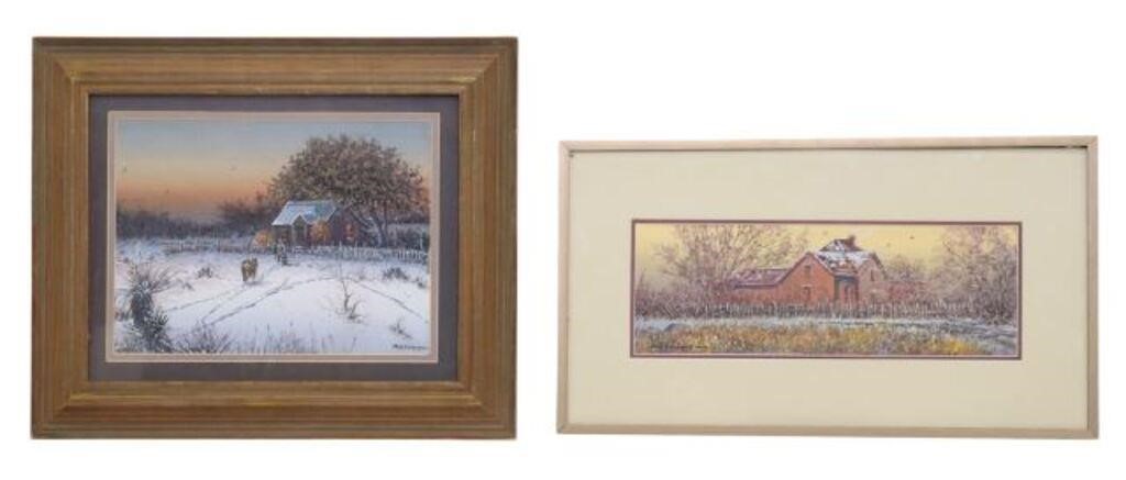 Appraisal: lot of Framed watercolor and gouache paintings on illustration board