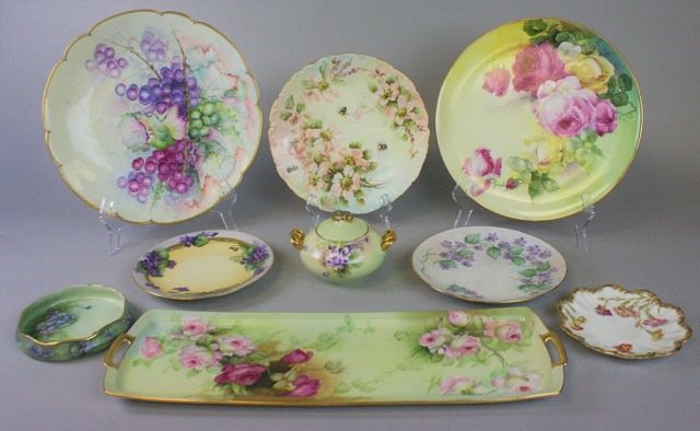 Appraisal: Grouping of Continental Porcelain Lot includes hand painted gilt and