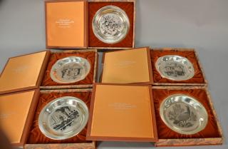 Appraisal: Group of five Stevan Dohanos Franklin Mint sterling silver Thanksgiving