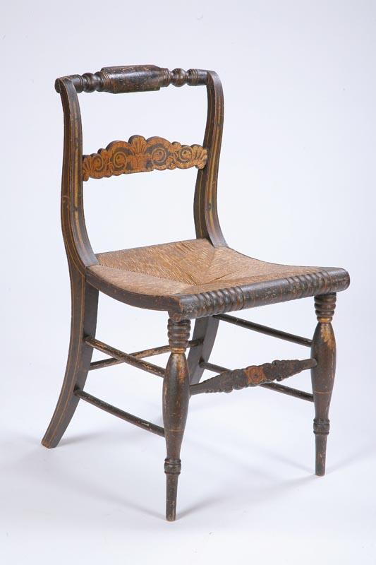 Appraisal: FANCY DECORATED SIDE CHAIR Attributed to Philadelphia Pennsylvania ca mixed