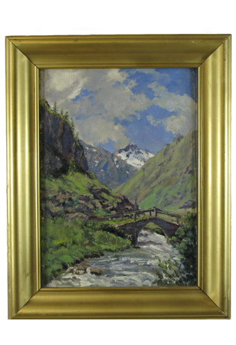 Appraisal: MARIUS A HANSEN SKOV oil on board Denmark - Mountain