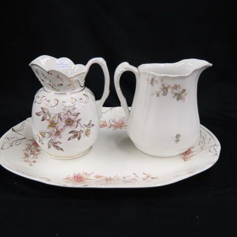 Appraisal: pcs Victorian Ironstone large platter pitchers