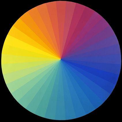 Appraisal: ROBERT SWAIN b COLOR WHEEL Acrylic on round canvas in