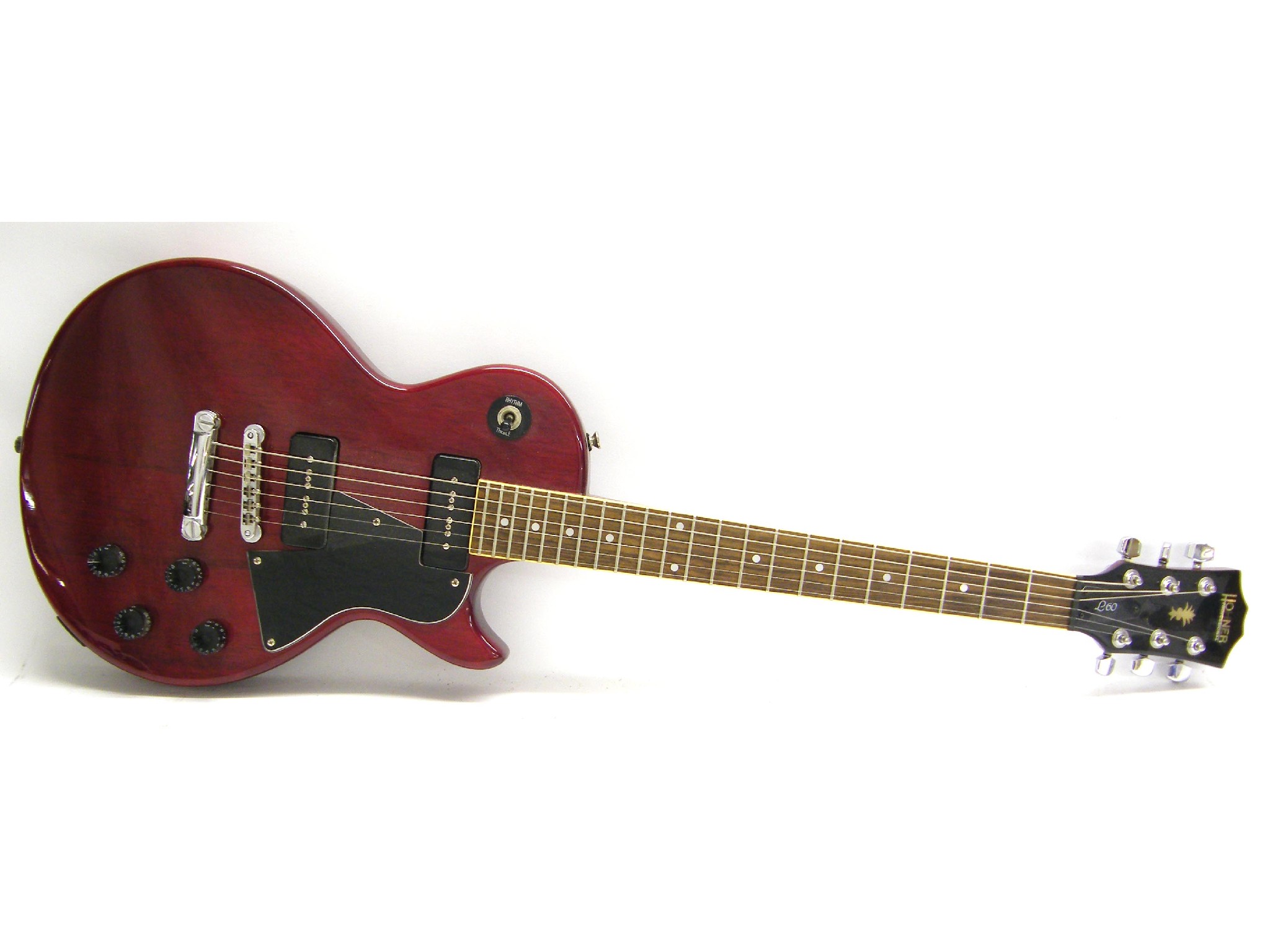 Appraisal: Hohner L electric guitar cherry red finish electrics appear to