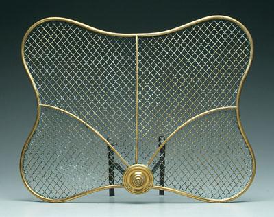 Appraisal: Brass spark screen brass screen and rim with iron mounts