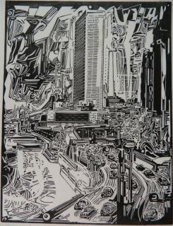 Appraisal: Fiske Boyd woodcut Fiske Boyd American - - ''Concept'' UN