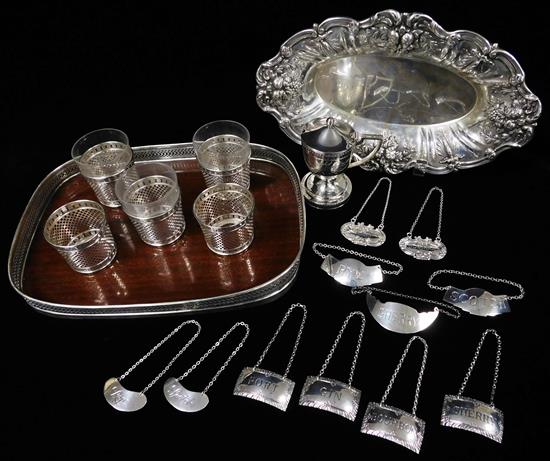 Appraisal: SILVER Sterling servingware and bar accessories nineteen pieces various makers