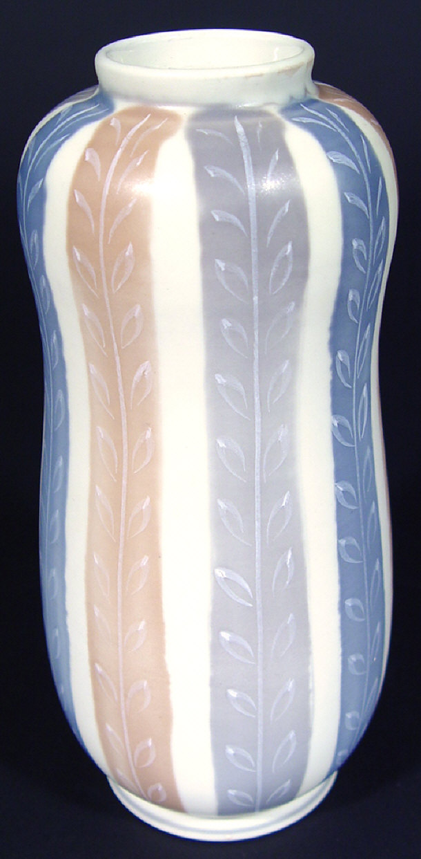 Appraisal: Poole Pottery Freeform vase hand painted with grey and brown