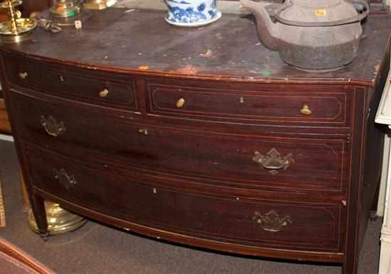 Appraisal: Victorian inlaid bureau with mirrored upright Estimate - No condition