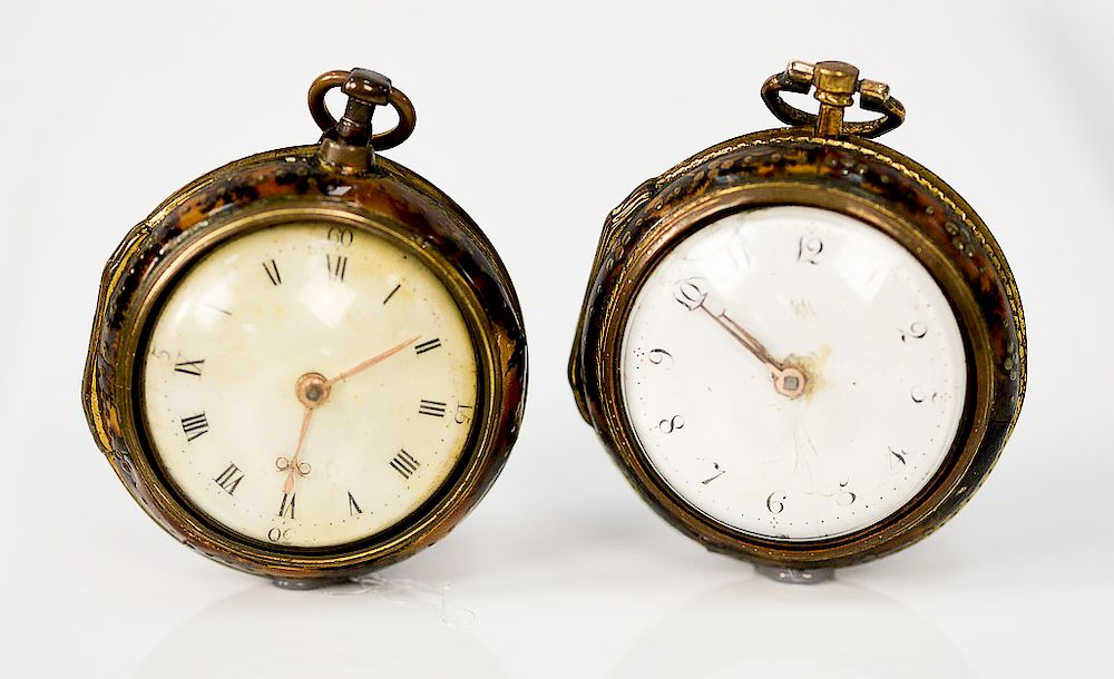 Appraisal: Two silver and tortoise shell pocket watches to include Richard