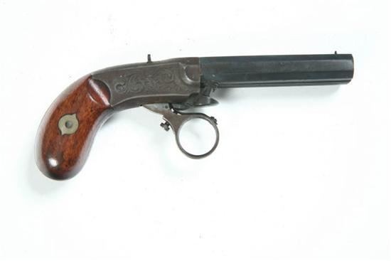 Appraisal: DOUBLE BARREL UNDERHAMMER PISTOL New York mid th century Marked