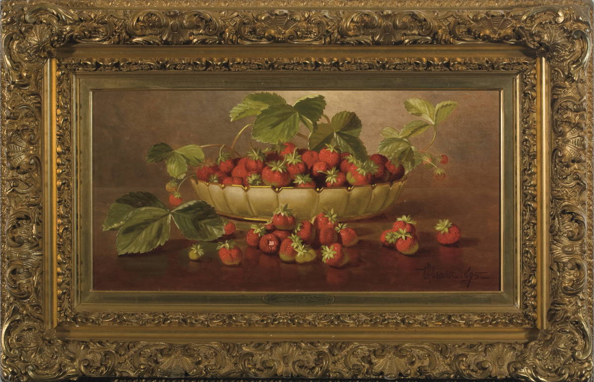 Appraisal: EDWARD CHALMERS LEAVITT AMERICAN - STILL-LIFE WITH STRAWBERRIES IN A