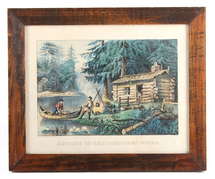 Appraisal: Original Currier Ives Framed Lithograph c This is an original