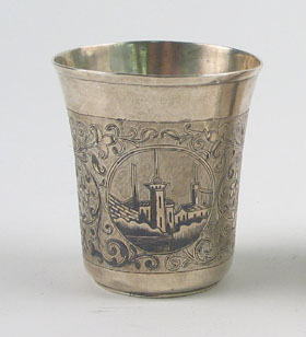 Appraisal: A RUSSIAN STERLING SILVER VODKA TOASTING TUMBLER date marked having