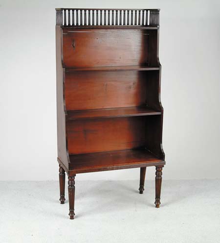 Appraisal: TH CENTURY CARVED MAHOGANY BOOK CABINET baluster galleried top with