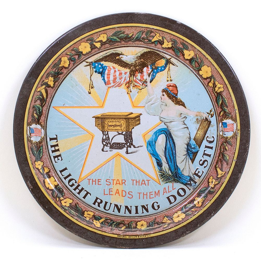 Appraisal: Light Running Domestic Patriotic Tip Tray Reference n a Brewery