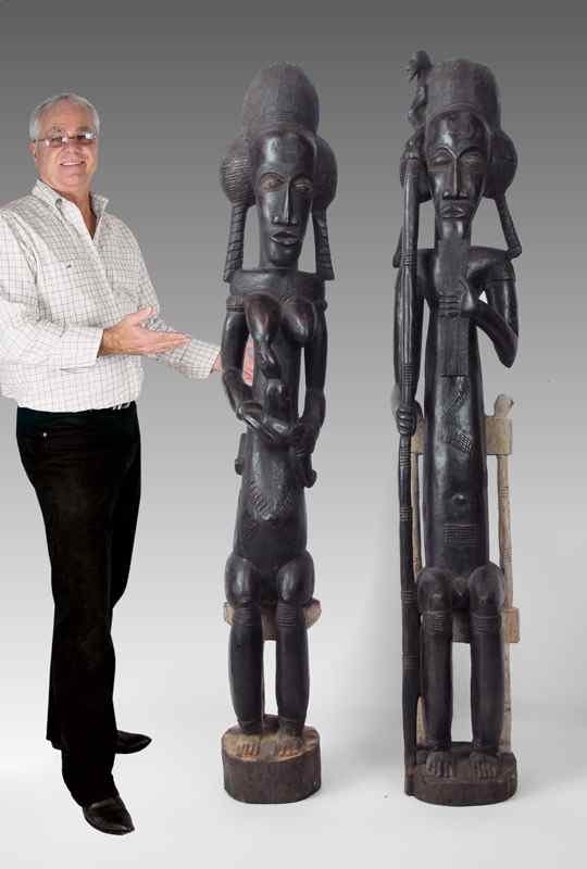 Appraisal: AFRICAN IVORY COAST LARGE BAULE COUPLE '' x '' x