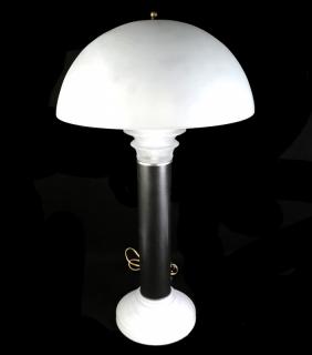 Appraisal: Art Deco Art deco-style glass vaseline table lamp Approx H