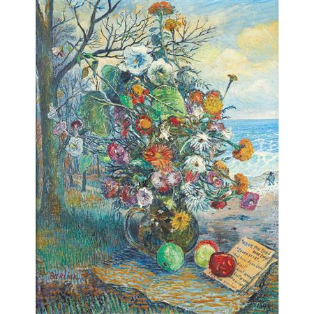 Appraisal: David Davidovich Burliuk Russian American - Floral Still Life Estimate