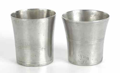 Appraisal: Two Wallingford Connecticut pewter beakers ca bearing the touch of