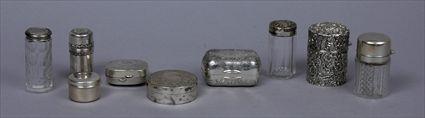 Appraisal: EIGHT AMERICAN SILVER DRESSING TABLE ARTICLES AND AN ENGLISH SILVER